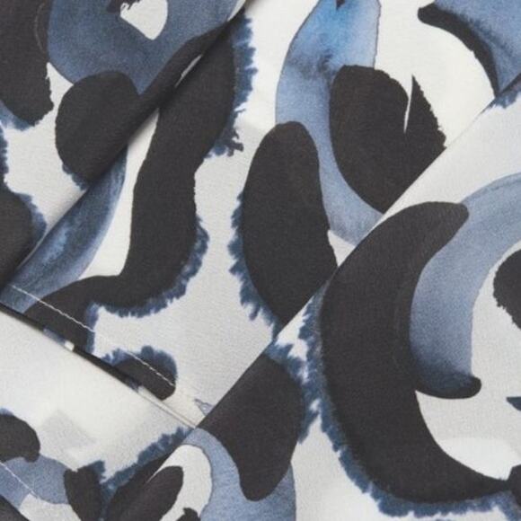 Lafayette 148 New York Silk Blue Leopard Belted Dress XS - Picture 8 of 12